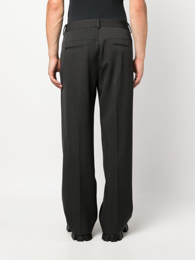 Shop Valentino High-waisted Wool Tailored Trousers In Grey