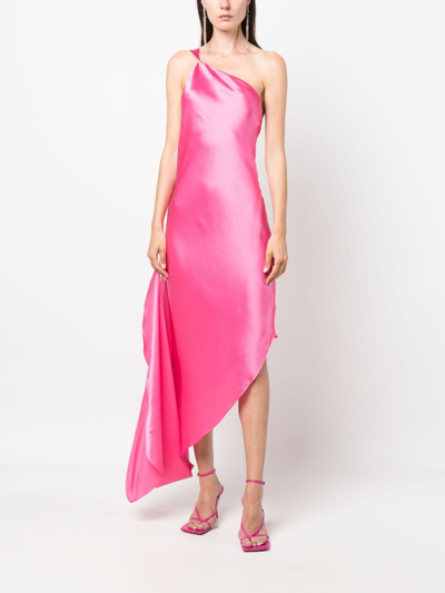 Cult Gaia Trysta One-shoulder Asymmetric Dress In Pink