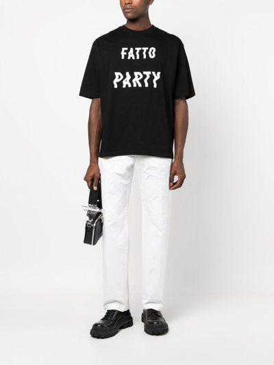 Dsquared2 Text-print Cotton T-shirt In Black