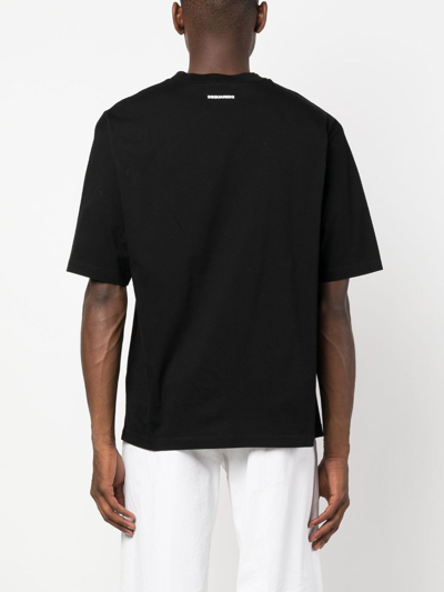 Dsquared2 Text-print Cotton T-shirt In Black
