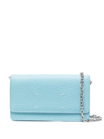 Shop Maison Margiela Four-stitch Leather Shoulder Bag In Blue