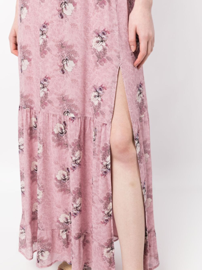 Shop Paige Pacifica Floral-print Maxi Dress In Purple