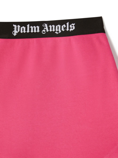 Shop Palm Angels Logo-print Cotton Skirt In Pink