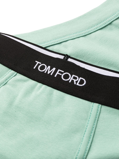 Shop Tom Ford Logo-waistband Stretch-cotton Boxers In Green