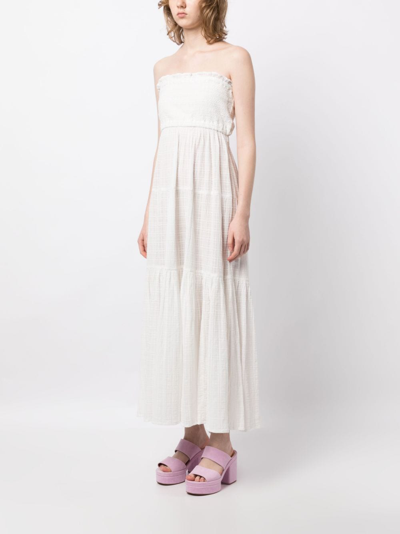 Shop Veronica Beard Mckinney Strapless Maxi Dress In White