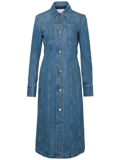 Shop Ferragamo Two-pocket Denim Dress In Blue