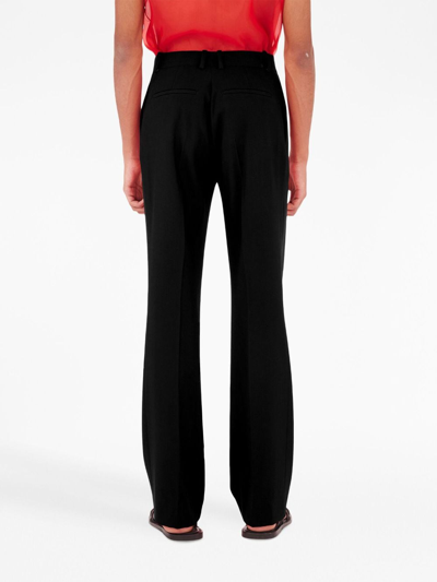 Shop Ferragamo Pressed-crease Straight Trousers In Black