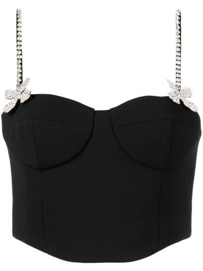 Shop Area Crystal-embellished Bustier Top In Black