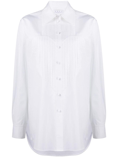 Shop Area Heart-bib Tuxedo Cotton Shirt In White