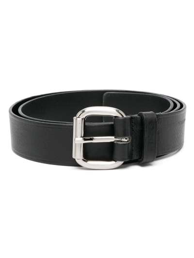 Shop Dondup Ardillon-buckle Leather Belt In Black