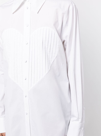 Shop Area Heart-bib Tuxedo Cotton Shirt In White