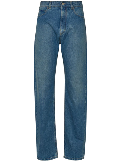 Shop Ferragamo Mid-rise Straight-leg Jeans In Blue