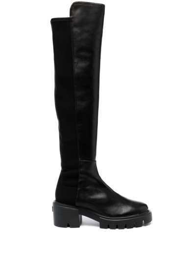 Shop Stuart Weitzman 5050 Soho 60mm Leather Boots In Black