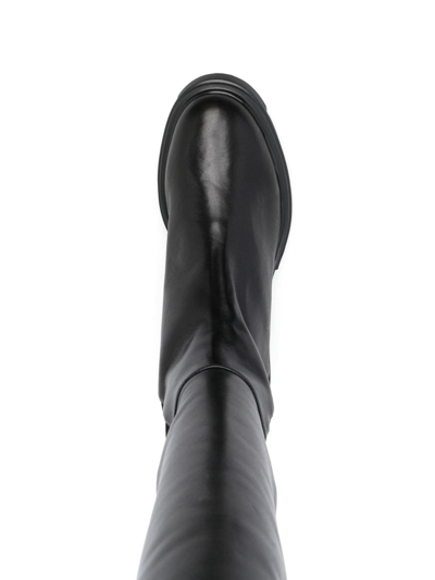 Shop Stuart Weitzman 5050 Soho 60mm Leather Boots In Black
