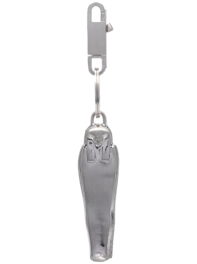 Shop Rick Owens Sarcofago Brass Keychain In Silver