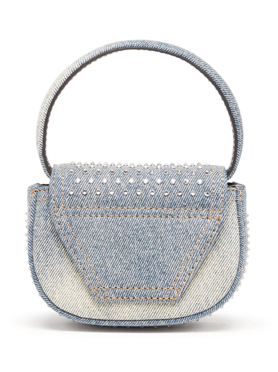 Diesel Mini 1dr Crystal-embellished Bag In Blue