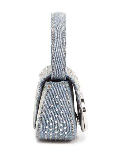Diesel Mini 1dr Crystal-embellished Bag In Blue