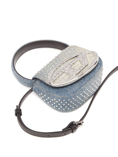 Diesel Mini 1dr Crystal-embellished Bag In Blue