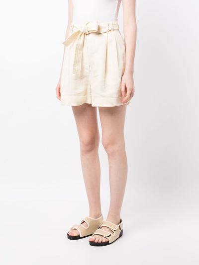 Shop Casa Raki Clementina Linen Shorts In Neutrals