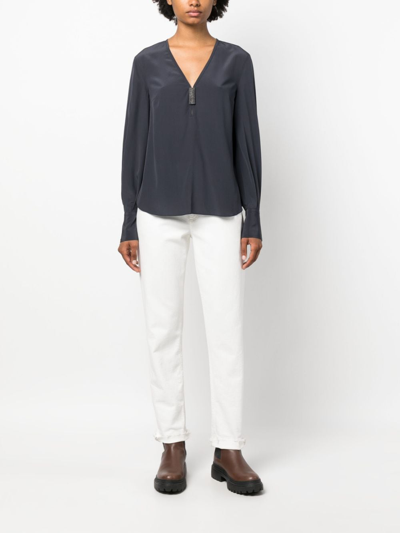 Brunello Cucinelli T-shirt Mb993bk102 C8901 In Blue