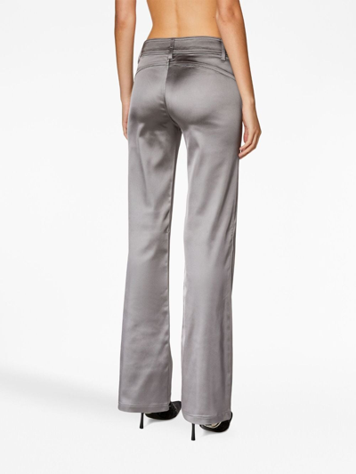 Shop Diesel P-stell Low-rise Flared Trousers In Grey