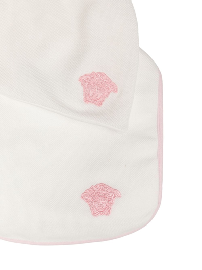 Shop Versace Medusa Head-motif Cotton Babygrow Set In White