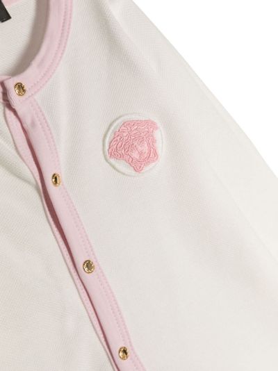 Versace Medusa Head-motif Cotton Babygrow Set In White