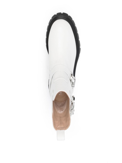Shop Stuart Weitzman Maverick Bedford Bucked Leather Boots In White