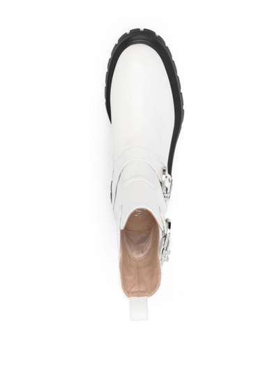 Stuart Weitzman Maverick Bedford Moto Bootie In White