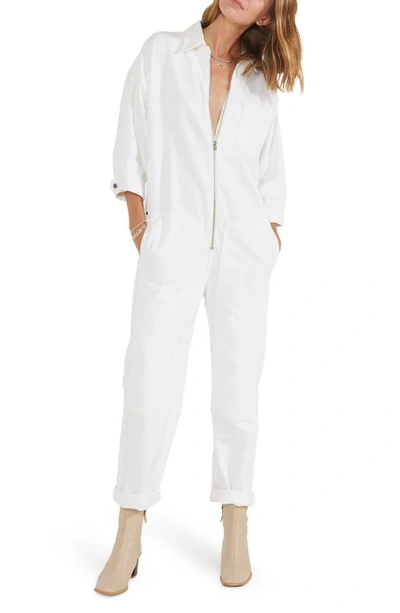 Shop Etica Zeta Carpenter Jumpsuit In Vintage White