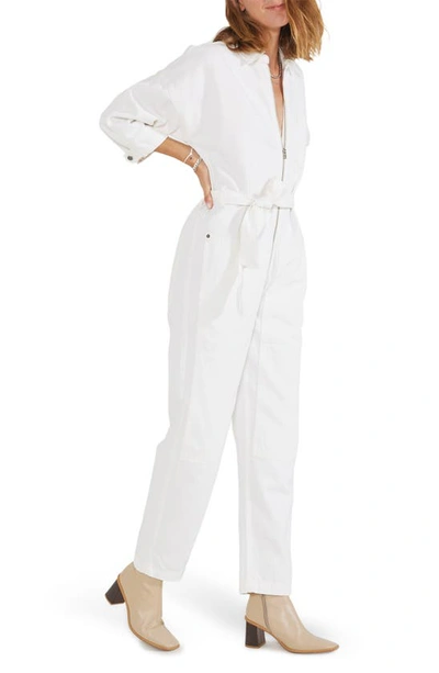 Shop Etica Zeta Carpenter Jumpsuit In Vintage White