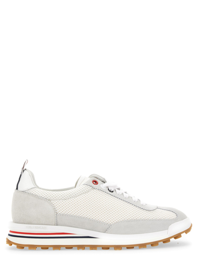 Shop Thom Browne Low-top Panelled Sneaker In White