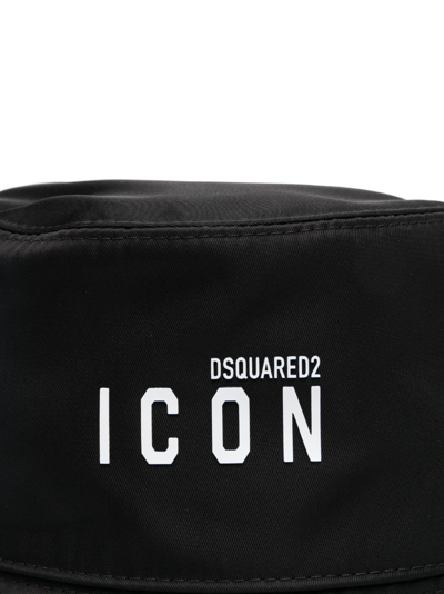 Dsquared2 Logo-print Bucket Hat In Schwarz