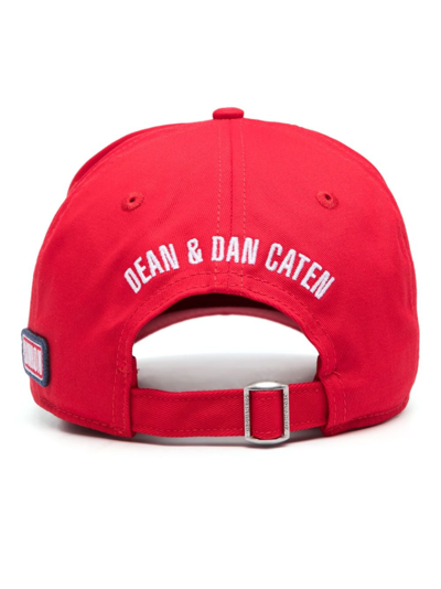 Shop Dsquared2 Logo-patch Cotton Cap In Rot