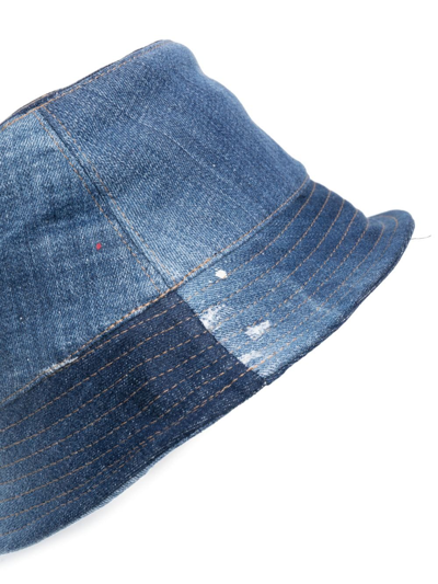 Shop Dsquared2 Logo-embroidered Denim Bucket Hat In Blau