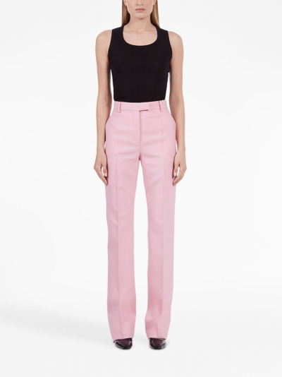 Shop Ferragamo High-waisted Tailored Trousers In Rosa