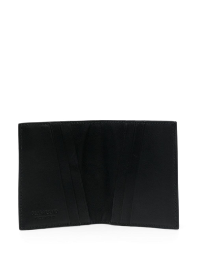 Ferragamo Logo-debossed Bi-fold Leather Wallet In Schwarz