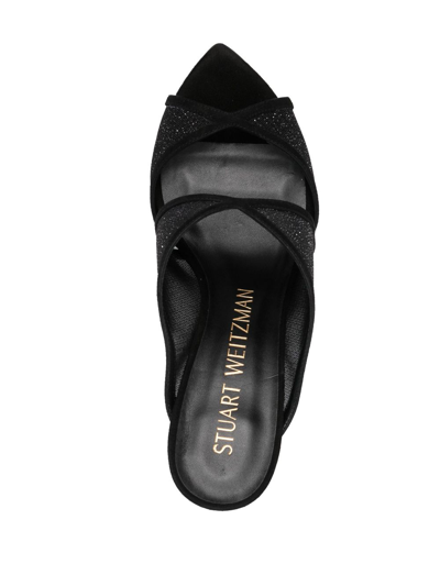 Shop Stuart Weitzman Noche 85mm Pointed-toe Sandals In Schwarz