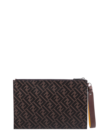 Shop Fendi Clutch In Brown