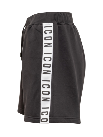 Shop Dsquared2 Icon Tape Shorts In Black