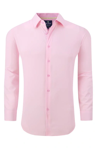 Shop Tom Baine Slim Fit Performance Stretch Long Sleeve Button Front Shirt In Pink