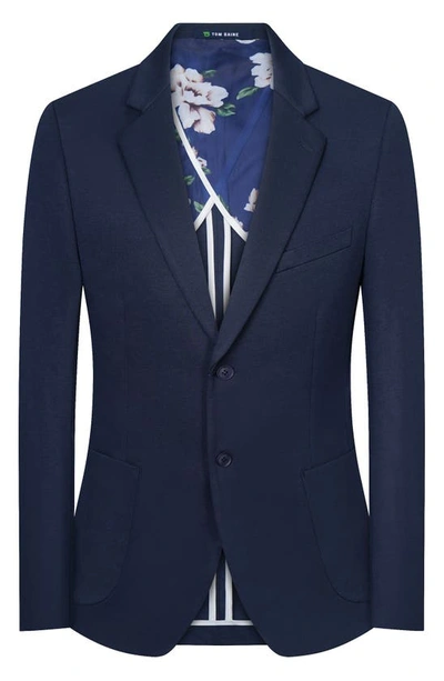 Tom Baine Notch Collar Two-button 4-way Stretch Jacket In Navy