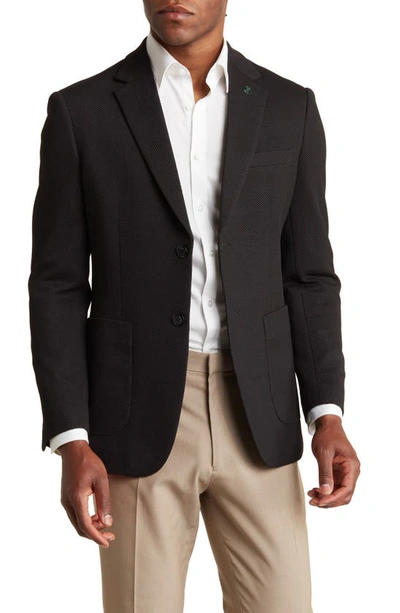Shop Tom Baine Performance Two-button Waffle Sport Coat In Black
