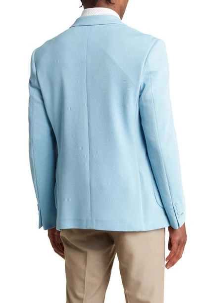 Tom Baine Performance Two-button Waffle Sport Coat In Sky Blue