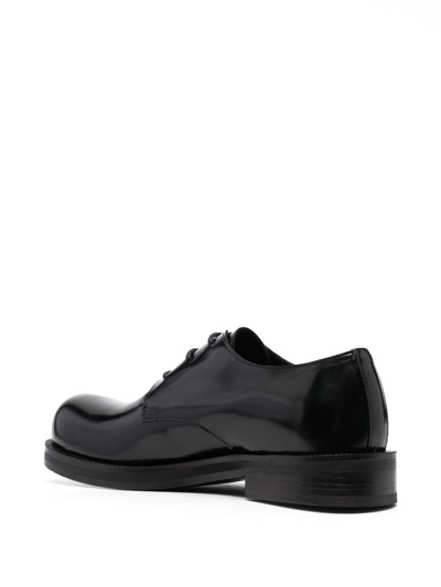 Shop Acne Studios Patent-finish Leather Derby Shoes In Black