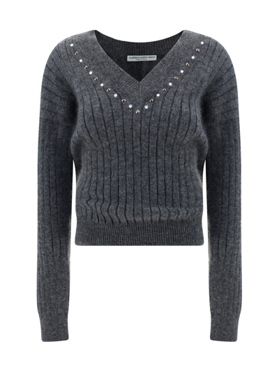 Shop Alessandra Rich Sweater In Grey Melange