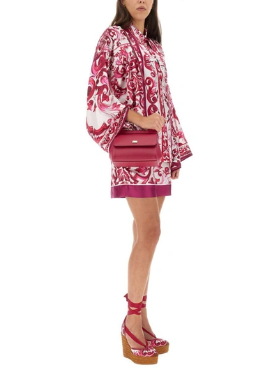 Shop Dolce & Gabbana Majolica Print Shorts In Purple