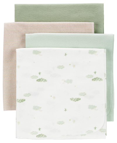 Shop Carter's Baby Boys Or Baby Girls Receiving Blankets, Pack Of 4 In Green