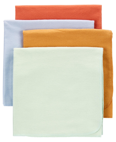 Shop Carter's Baby Boys Receiving Blankets, Pack Of 4 In Blue
