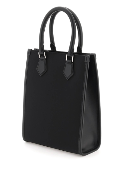 Shop Dolce & Gabbana Small Nylon Tote Bag With Logo In Black